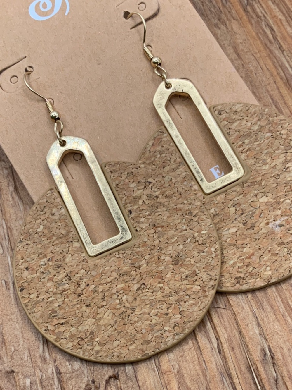 Plunder Design Angela Gold Tone Cork Drop Earrings